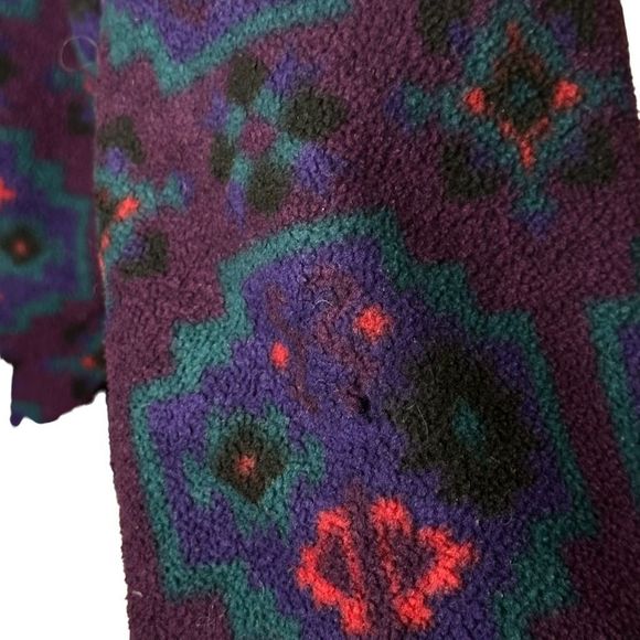 Vintage 90s REI Aztec Tribal Print Full Zip Fleece Jacket Large - Picture 5 of 5